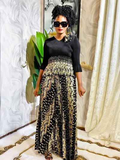 Luxury Women Chic Evening Dresses 2025 Formal Ball Gowns Elegant Party Miyake Pleated Long Sleeve Dress Female Plus Size Clothes