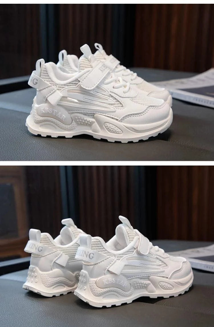 Children's Sports Shoes for Boys Girls Running Sneakers Air Mesh Fashion Classic Boys Casual Shoes Breathable White Blue Pink