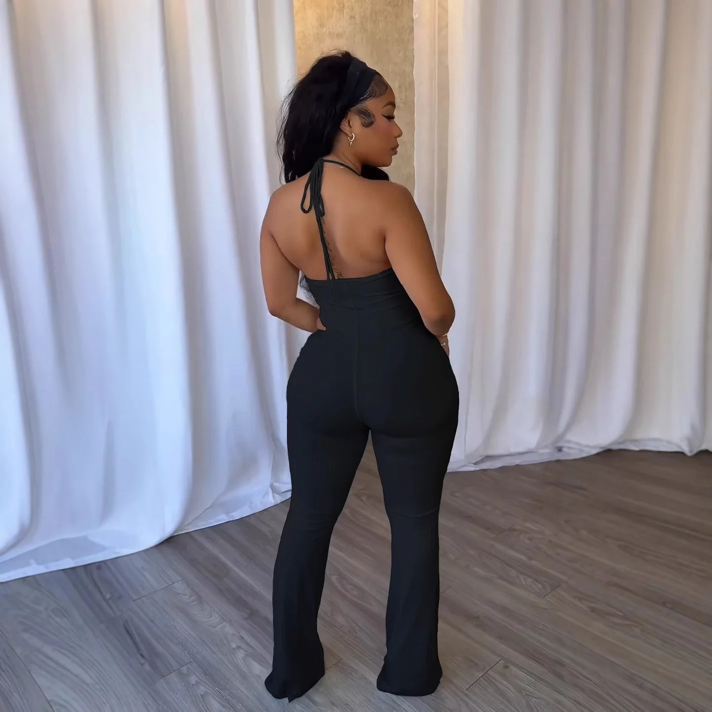 Women Jumpsuits For Summer Autumn Sleeveless Solid Color Bandage Loose Fashion Streetwear Overalls Wide Leg Pants Trousers 2025