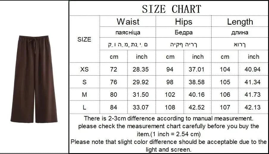 TFMLN Fashion Linen 2 Pieces Women 2024 Spring Summer Kimono Style Loose Lace Up Shirts Tops Women's Wide Leg Pants Sets