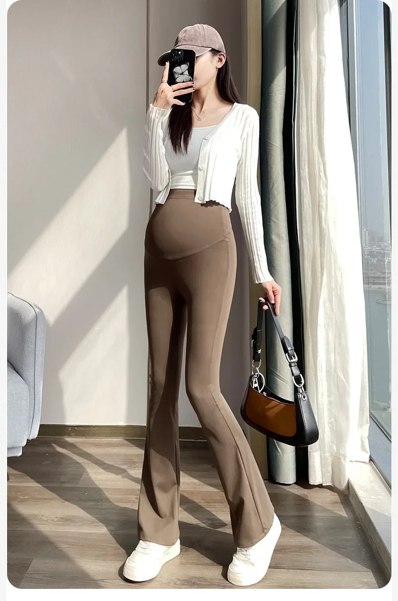 Maternity Leggings for Pregnant Women Yoga Flared High-waisted Trousers Pregnancy Clothes