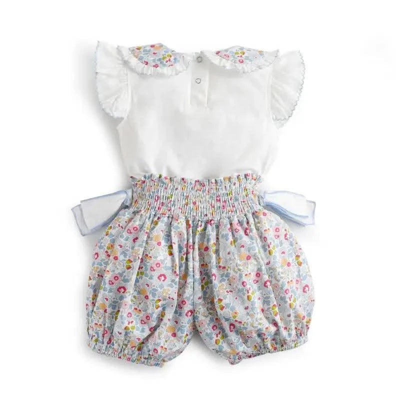 Summer Clothes Set for Baby Girls Kids Kawaii Vest Tops and Floral Printed Butt Pants Children Korean Style Casual Playwear