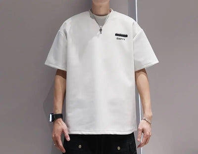 Trendy brand printed short-sleeved T-shirts for men and women, new casual loose round-neck heavyweight T-shirts
