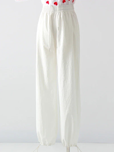 White Sweatpants For Women High Waist Loose Joggers Straight Trousers Female Black Spring Summer Casual Woman Long Pant Wide Leg