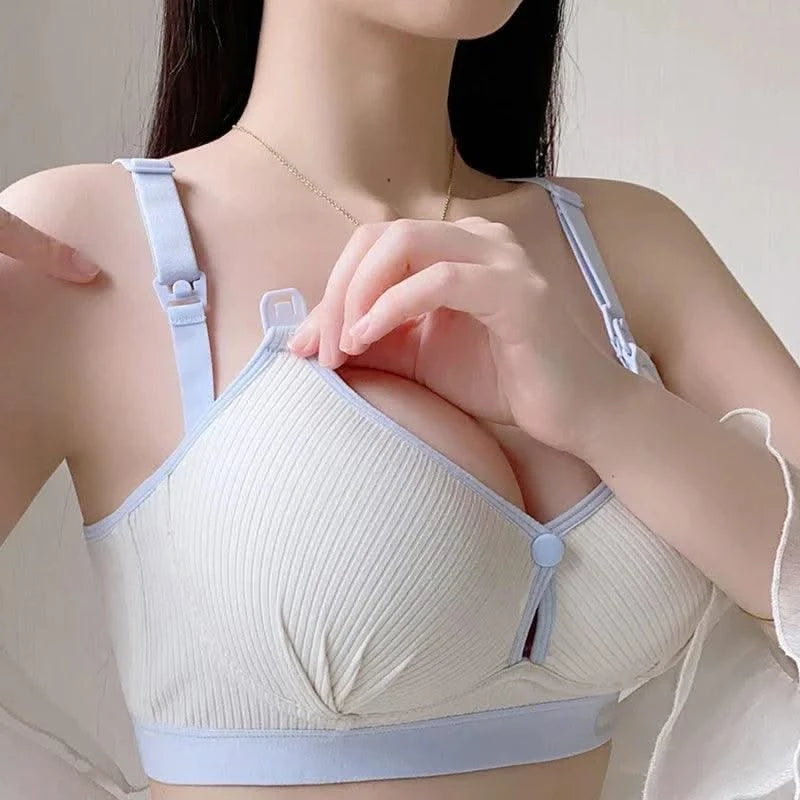 All-season Maternity Bra For Pregnant Women Breast-lifting Anti-sagging Front-opening Design For Breastfeeding Made  Pure Cotton