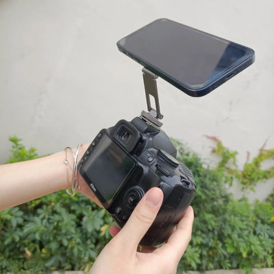 Magnetic Magsafe Phone Holder Mount Folding Metal Cold Shoe Phone Holder for IOS Android DSLR Camera Monitor Tripod