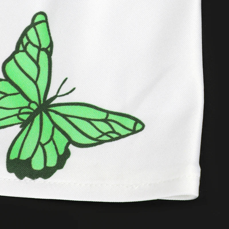 Summer New Women Dresses Streetwear Fashion Butterfly Print V-Neck Dress Sexy Female Backless Knitted Dress Casual Slim Clothing