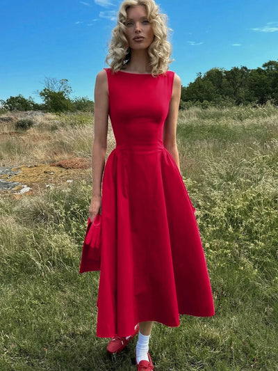 Dulzura Sexy Elegant Midi Dress Backless Solid Ruched Women Luxury Dresses Lady Evening Party Birthday Club Summer Y2K Clothes