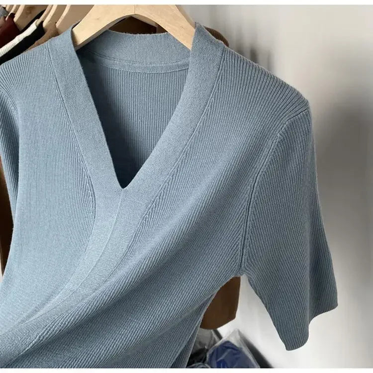 2025 Summer New T-shirts for Women Elegant Fashion Short Sleeve T-shirt Female Trend Tops Ladies Tees Basic Tops Clothing