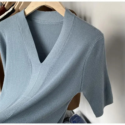 2025 Summer New T-shirts for Women Elegant Fashion Short Sleeve T-shirt Female Trend Tops Ladies Tees Basic Tops Clothing