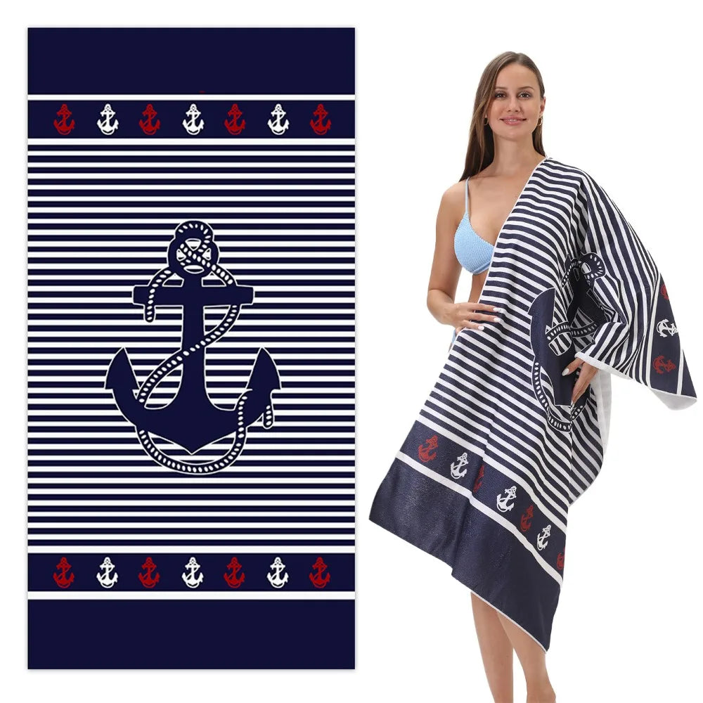 Beach Towels Large Sand Free for Adults Quick Drying Towel Swimming Super Absorbent Microfiber Bath Print Sports Surf Sea Travel