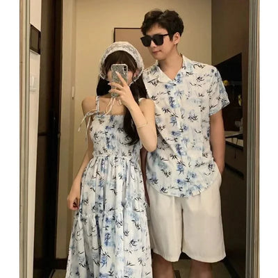 Resort Couple Look Parents and Children Summer Clothes Family Matching Holiday Clothing Mom Daughter Beach Dress Dad Son Shirts
