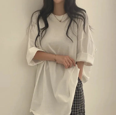 Woman Oversize Half Sleeve T Shirts Summer New Clothes Loose Fitting Cotton T-shirt Women Tops Ropa Mujer Hip Hop Tees Clothing
