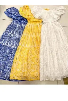 Women Maxi Chiffon Dress Summer Bohemian Rabbits Flower Porcelain Print Clothing Floor Length Flare Sleeve Long Vestidos