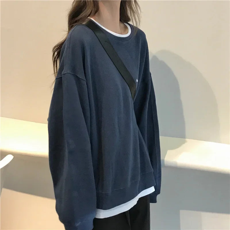 Women Sweatshirts Letter T-shirt Summer Korean Fashion Thin Chic Hoodie Shirt Long Sleeve Top Women's Loose Pullover Y2k Clothes