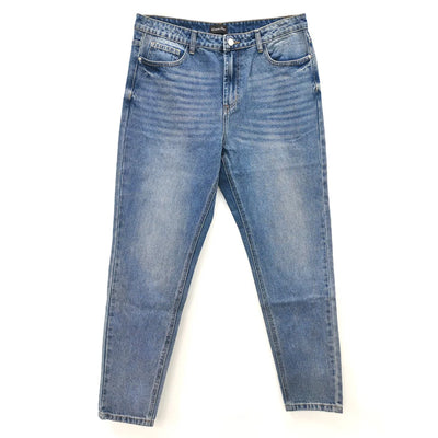 Men's Straight Leg Denim Jeans Male Casual Mid-Waist with Pockets Pants Non-Stretching Outdoor Cotton Fashion Trousers AM-4