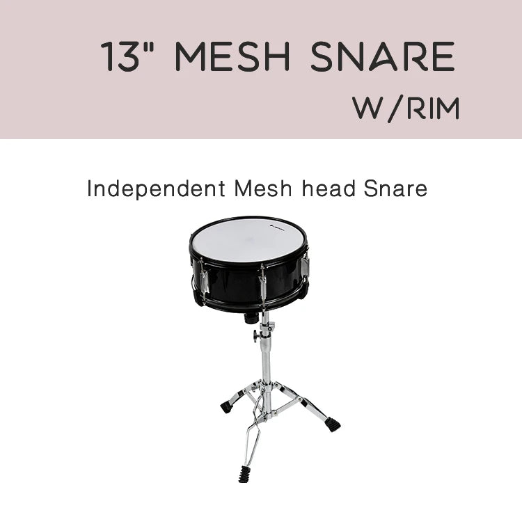 Drum 13*5" Dual Zone Mesh Head Wooden Drum Pad for Electronic Drum