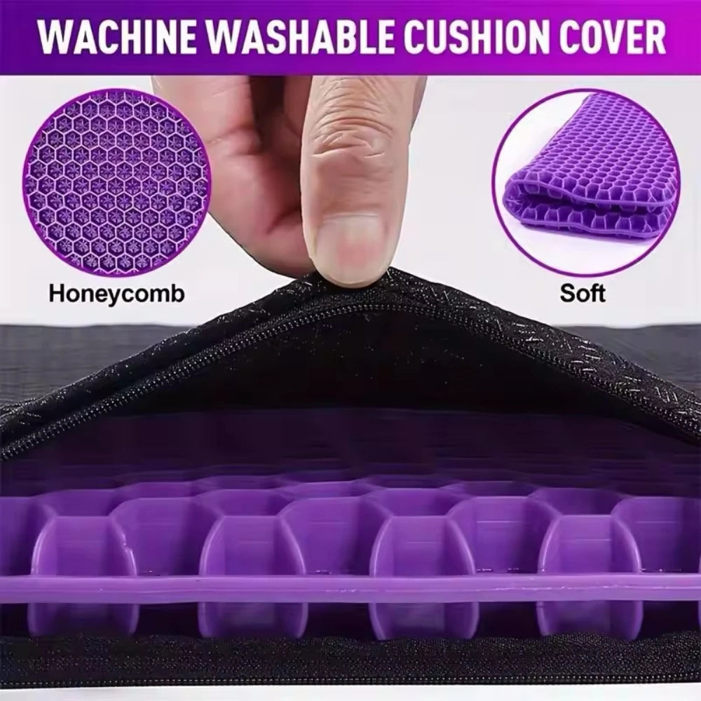 Gel seat cushion with non-slip cover,honeycomb design,pressure relief, breathable cooling cushions for car office home summer