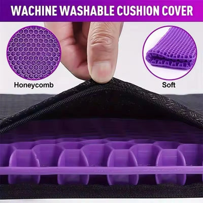 Gel seat cushion with non-slip cover,honeycomb design,pressure relief, breathable cooling cushions for car office home summer