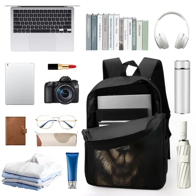 German Shepard Portrait Mochilas De Hombre Printed Zipper Backpack Book Bag Kindergarten Bag Boys 17 Inch School Backpack Bag