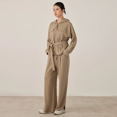KL7523369 Women's Wide Leg Lounge Pants Cotton Blend Drawstring Waist Casual Fall Clothing