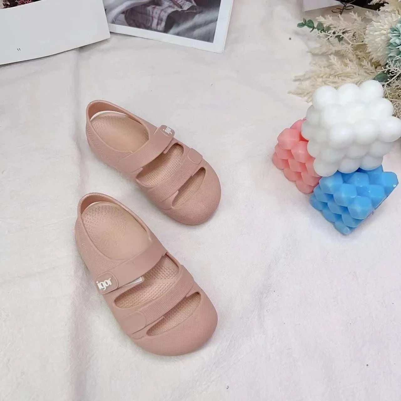 Kid Toddler Flat Breathable Fishermen Roman Shoes Children's Colorful Beach Comfortable Jelly Sandals Boy Girls Sandals SO098