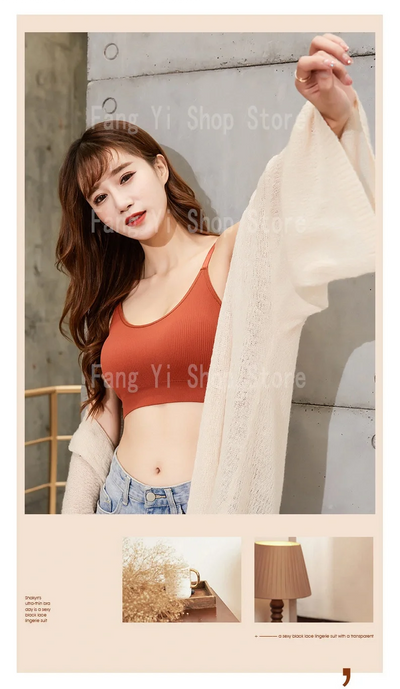Women's seamless bra Full Cup Breathable bra Breathable comfort Sleep bra Running Fitness Sports bra Suspenders