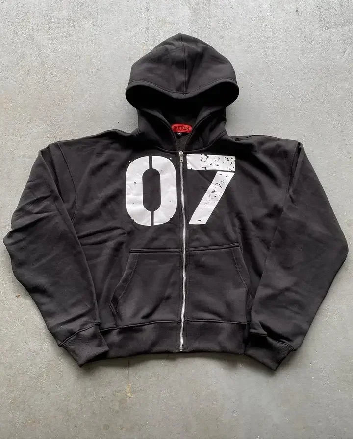 Y2k Zipper Hoodie Two Piece Set Hip Hop Digital Print Hooded Women Clothes Sweatshirts Drawstring Casual Sports Pant Streetwear