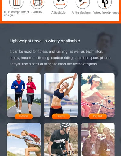 Men Women Waistbag Marathon Running Outdoor Riding Fitness Waterproof Phone Sport Male Female Belt Waist Bags  Sport Accessories