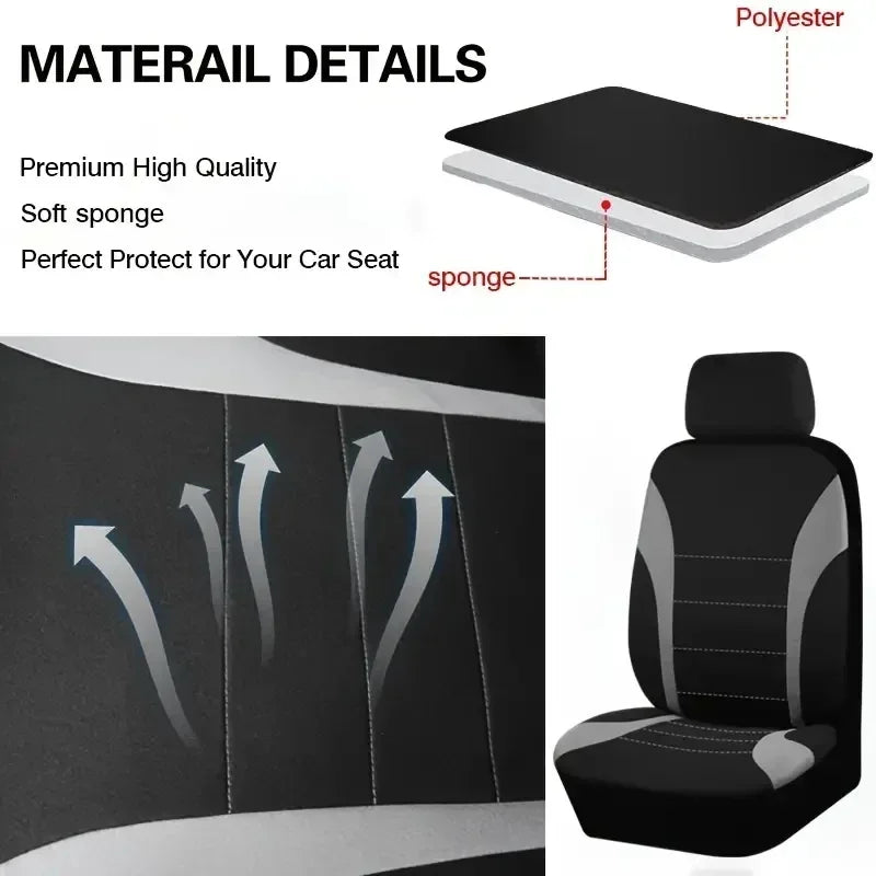 Seat Covers 9pcs Set Car Cushion Auto Accessories Seat Protect Five-Seat Universal Black Gray Blue Red
