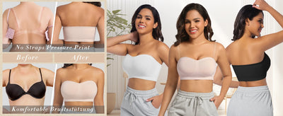 Strapless Invisible M-shaped Bra Solid For Women Summer New Non-slip Sexy Push-up Comfortable Underwear For Dress Brasieres