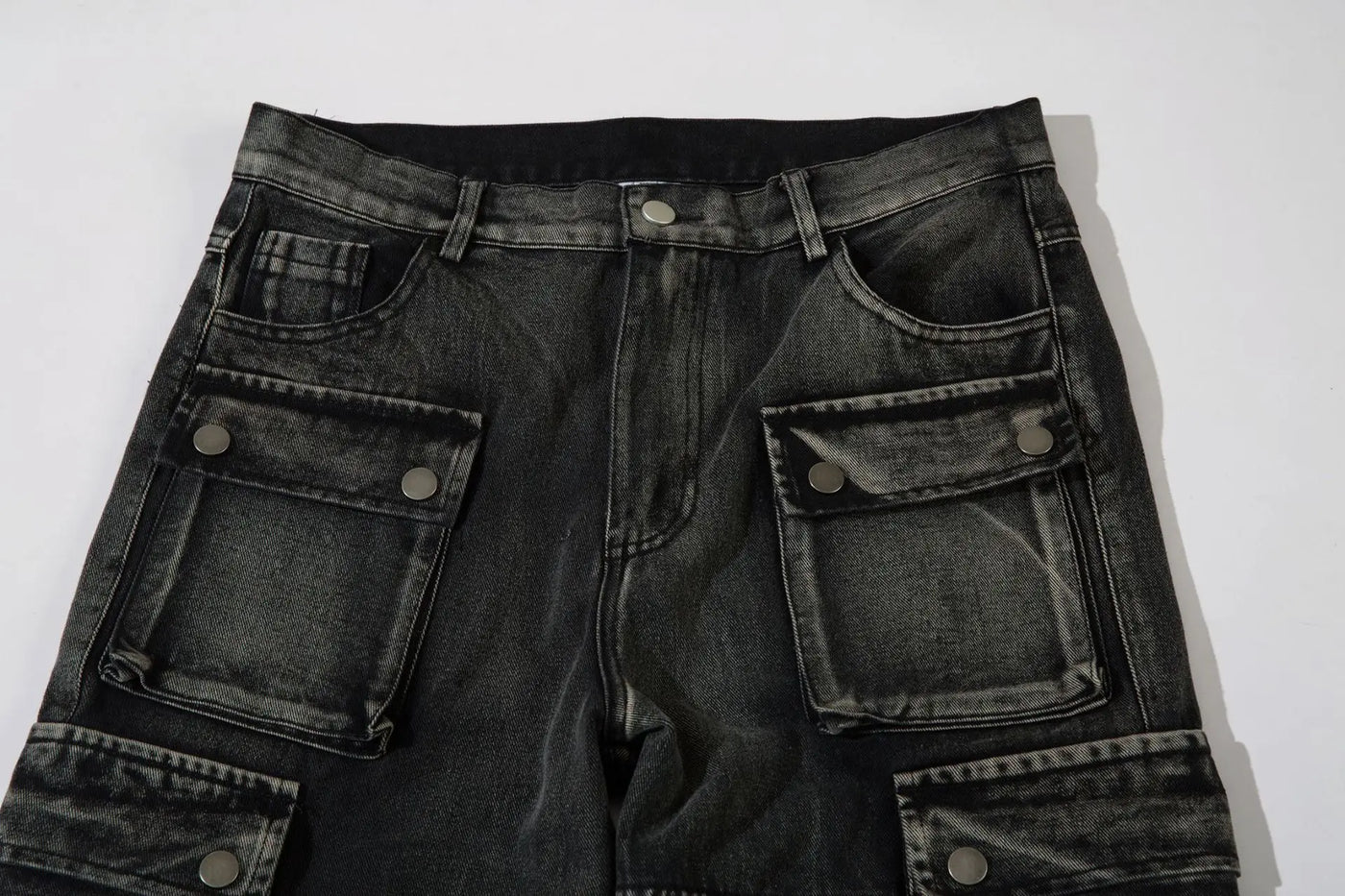 Trendy Brand American Retro Tooling Jeans Mens High Street Heavy Industry Embroidery Loose Wide-leg Trousers