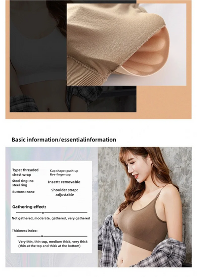 Women's seamless bra Full Cup Breathable bra Breathable comfort Sleep bra Running Fitness Sports bra Suspenders