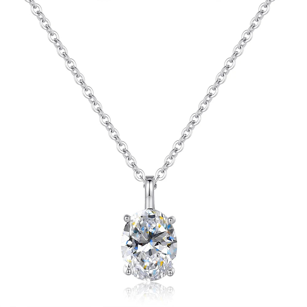 1CT 2CT Solitaire Pear Cut Moissanite Diamond Pendant Necklace for Women 100% 925 Sterling Silver Droplet Necklaces Jewelry GRA