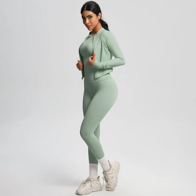 Women Sportswear Yoga Set Workout Clothes Athletic Wear Sports Gym Legging Fitness Top Long Sleeve Yoga Suit ﻿