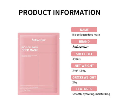 4Pcs Bio-Collagen Deep Face Mask Shrink Pores Deep Hydrating Overnight Mask Moisturizing Refreshing Brightening Face Skin Care
