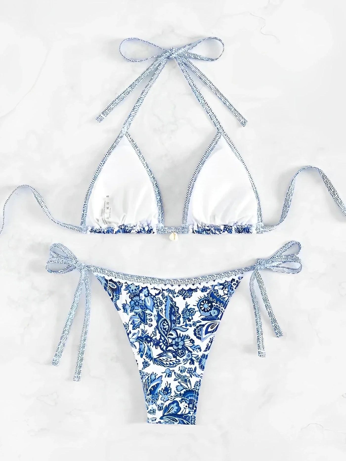 2025 Halter String Triangle Two Piece Bikini Women Swimwear Female Swimsuit Bathers Bathing Swimming Suit Beachwear Summer - Elanique