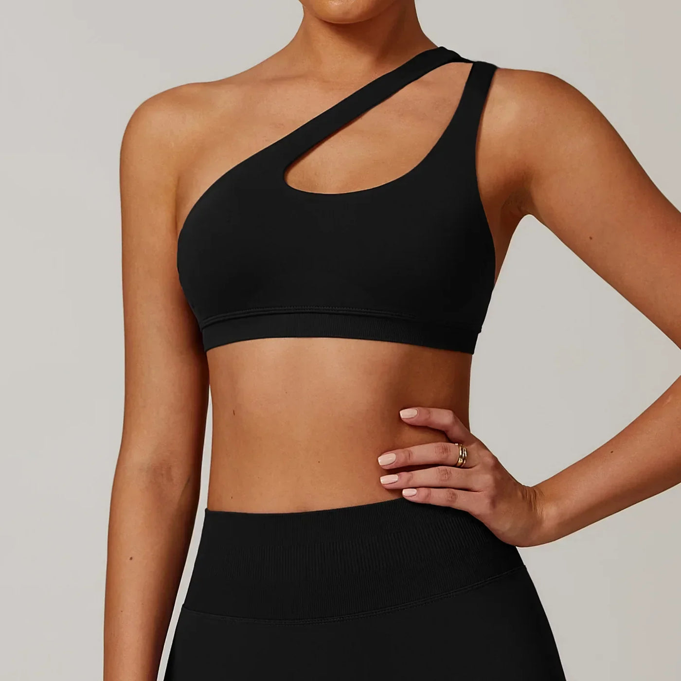 Women Underwear Sports Bra Push Up Fitness Bras One Shoulder Shockproof Yoga Bra Black White Yoga Running Bra Sexy Workout Vest
