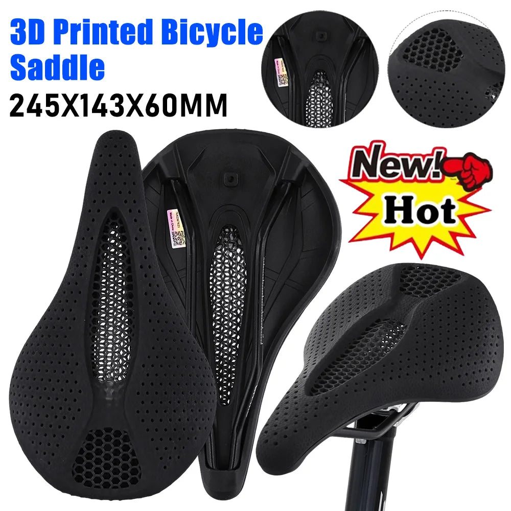 3D Printed Bicycle Saddle Comfortable Shock Absorption Saddles Ultralight Hollow-Out Breathable Bicycle Seat Bicycle Accessories