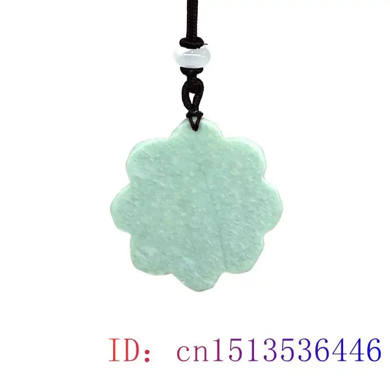 Jade Flower Pendant Designer Men Gemstones Necklace Stone Gift Natural Jewelry Luxury Chinese Talismans Accessories Green
