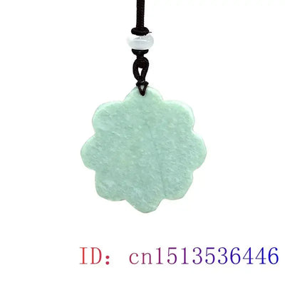 Jade Flower Pendant Designer Men Gemstones Necklace Stone Gift Natural Jewelry Luxury Chinese Talismans Accessories Green