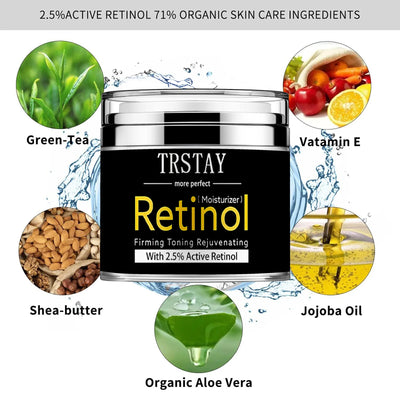 Retinol firming and refreshing face cream, mild and non irritating, smoothes wrinkles, reduces fine lines and makes skin soft