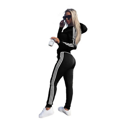 Women Tracksuits Fall Fashion Sweatpants And Hoodie Set Sweatsuit 2 Piece Set Casual Workout Fitness Training Women'S Jogger Set