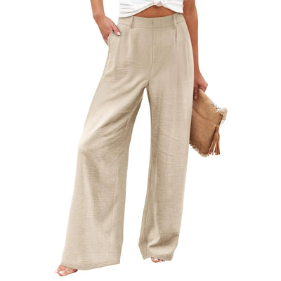 Women's Wide Leg Pants High Elastic Waisted In The Back Business Work Trousers Long Casual Pants Pants for Women Women’s Pants