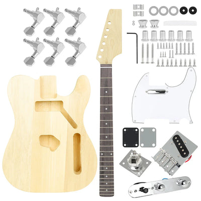 DIY ELectric Guitar Kit LT Wood Guitar Parts 6 Strings 22 Frets Basswood Neck Body Guitarra Musical Instrument Parts Accessories