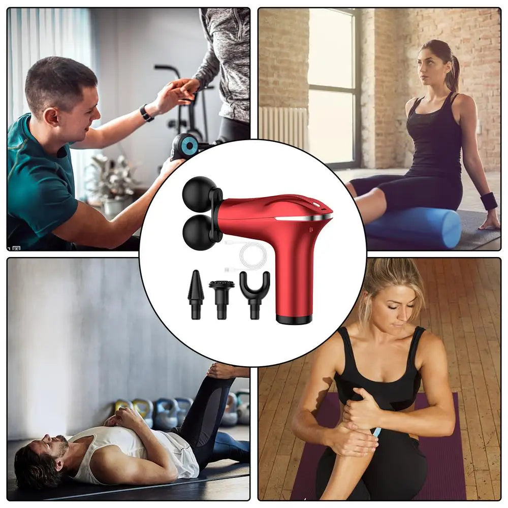 Massager Cordless Double-Headed Electric Smart Vibration Portable Muscle Massager Handheld Back Massager Electric Smart Portable
