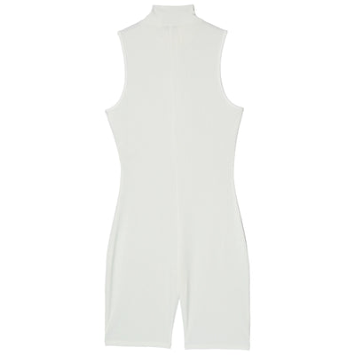 Womens Athletic Tank Bodysuit Sleeveless Front Half Zip Shorts Jumpsuit Leotard Gym Yoga Workout Cycling Sportswear Swimsuit