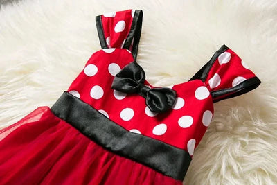 Cute Baby Girl Dress for 9M-5Yrs Children Summer Clothes Kids Minni Mouse Polka Dot Dress Girls Birthday Party Christmas Costume