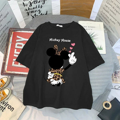 Kawaii Women T-Shirts Mickey Anime Blouses Clothing Graphic Clothes Harajuku Oversized T Shirt Womens Tops Y2k
