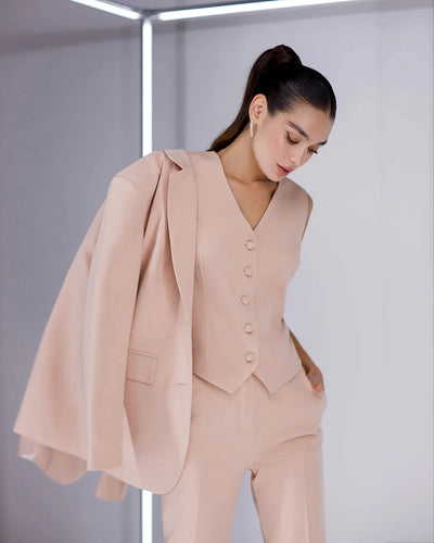3 Piece Women's Suits Single-Breasted Sets Jacket Leisure Lady Wear Solid Color Pantsuits Business Outfits Customize
